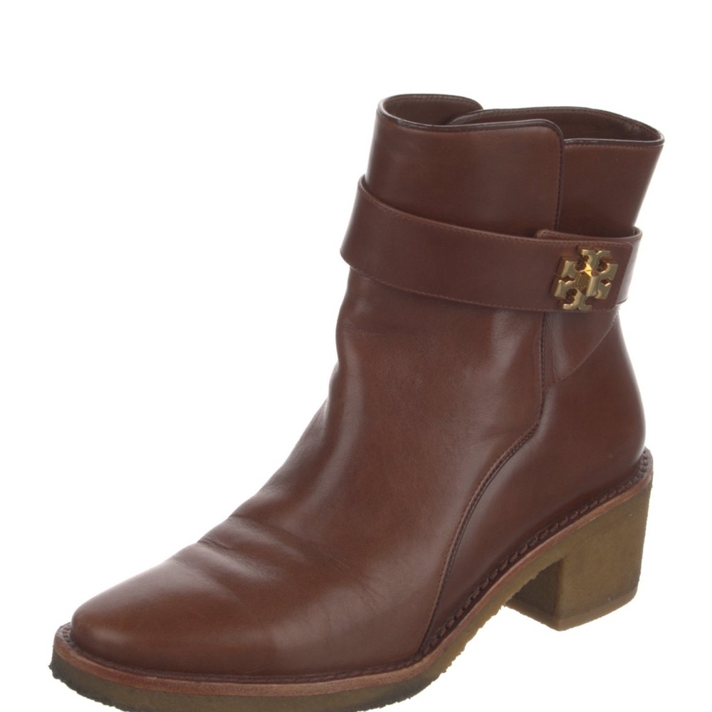Tory Burch Brown Leather Ankle Boots - Picture 2 of 4